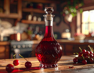 Nalewka wiśniowa domowy alkohol butelka vintage