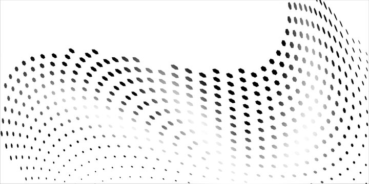 Dotted gradient vector illustration, white and black halftone background, horizontal seamless dotted lines, monochrome dots texture backdrop