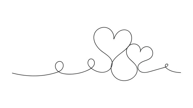 Continuous line heart illustration. Minimal love symbol design.