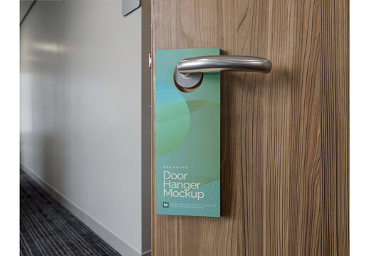 Door Hanger Mockup Template for Product Branding and Advertising Design
