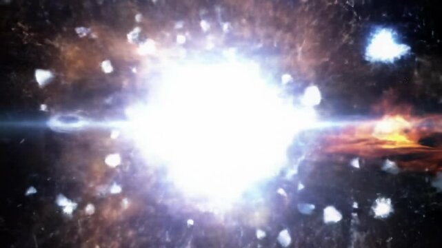 Dynamic, high-impact stylized elemental vfx: glowing lines, lightning, fire, light rays in blue, purple, orange, yellow on black. Deep focus, rapid cuts. Motion graphics concept