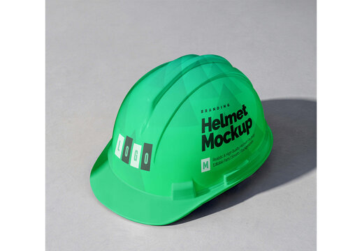 Construction Helmet Mockup for Corporate Branding and Packaging Design
