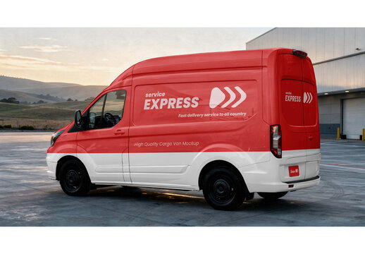 Cargo Van Mockup Realistic Render for Branding and Commercial Use