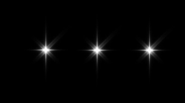 Twinkle lights, Shimmering twinkle stars animation with sparkling flare glows, flat vector doodle sparkle, glowing light trails, retro doodle cartoon vector style, black background. 4k video