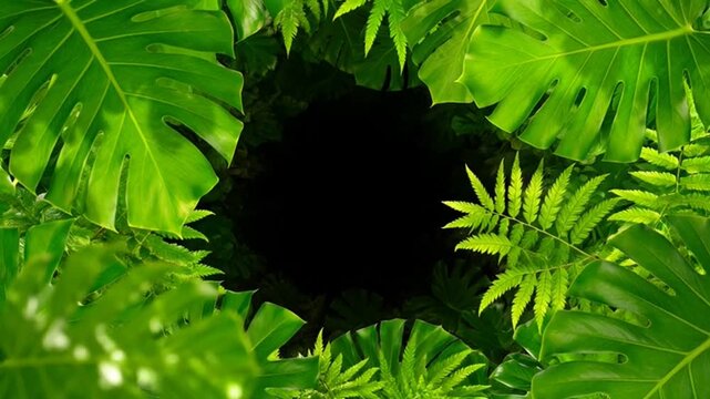 Jungle Leaves Frame - Deep Green Wild