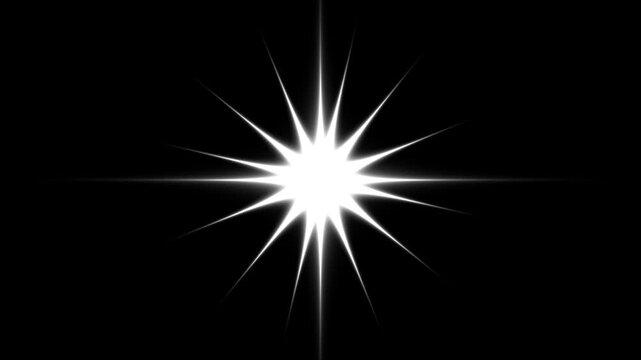 Twinkling stars animation, white cartoon, flat, vector, retro doodle cartoon vector style, shiny with glowing burst, starlight,fairy dust wand glitter stars,  Vector, black background. 4k video