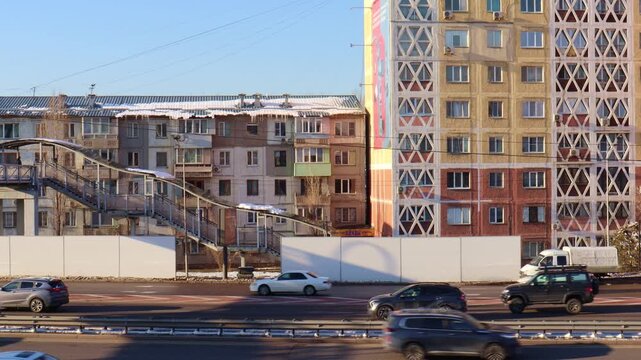 Timelapse video, 12 March 2026 Orbita Microdistrict, Almaty City, Kazakhstan