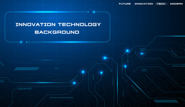 Abstract futuristic technology circuit board background, digital innovation and data flow
