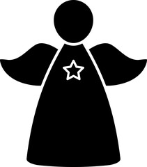 Obraz premium Simple Angel Silhouette Clipart and Template Illustration. Angel Figure Silhouette Vector Icon Art Graphic. Transparent Background. SVG.