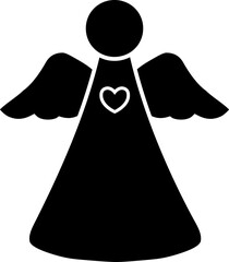 Fototapeta premium Simple Angel Silhouette Clipart and Template Illustration. Angel Figure Silhouette Vector Icon Art Graphic. Transparent Background. SVG.