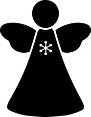 Fototapeta premium Simple Angel Silhouette Clipart and Template Illustration. Angel Figure Silhouette Vector Icon Art Graphic. Transparent Background. SVG.