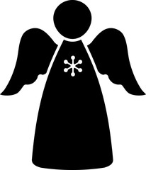 Fototapeta premium Simple Angel Silhouette Clipart and Template Illustration. Angel Figure Silhouette Vector Icon Art Graphic. Transparent Background. SVG.