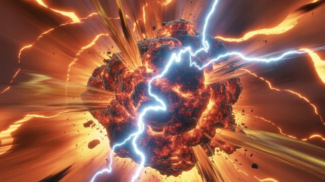 Explosive Collision of Lightning and Firestorm with Bright Burst