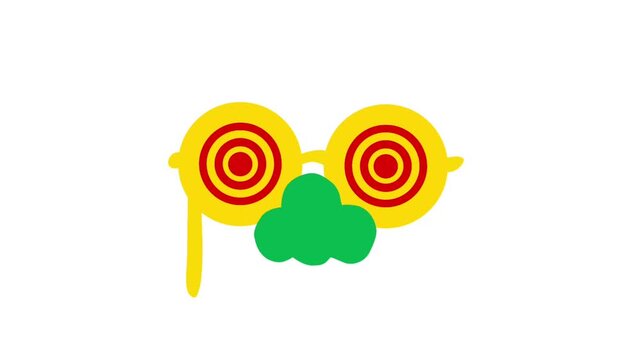 2D Animated Clown Nose with Funny Sunglasses for Comedy Costume