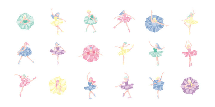 バレリーナのイラストセット