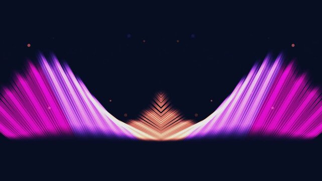 Vibrant purple and pink lights form a glowing arch against a dark, perfect for background animation