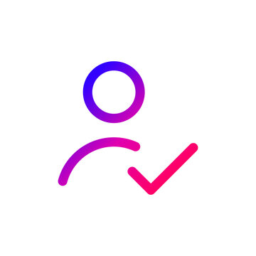 User Checkmark Gradient Icon for Account Verification and Profile Approval