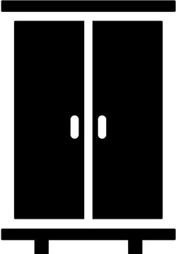 Minimalist Wardrobe Cabinet Icon Vector Illustration