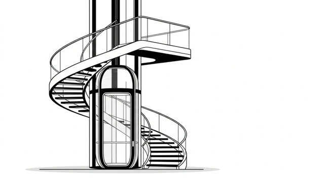 Futuristic Interior Elevator Illustration 