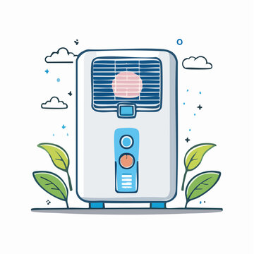 Cartoon illustration of an air conditioner unit