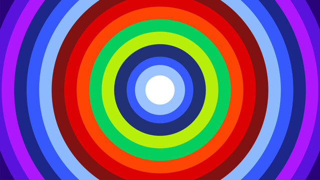 Abstract Concentric Circle Rainbow Pattern for sports football event background