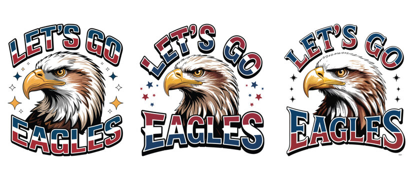 American Football Fan Art Featuring Digital Eagle Head Graphic