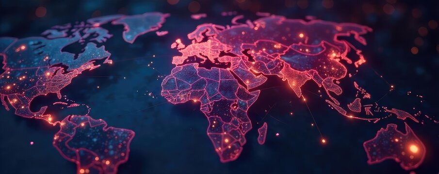 A network of interconnected nodes, glowing lines illustrating seamless data flow and global communication, symbolizing unity and interconnectedness in a digital world , circuit, nodes