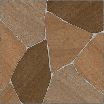 Seamless geometric floor tile design with a brown stone background