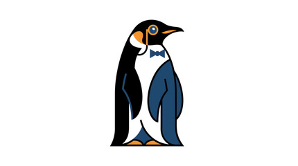 Penguin standing on white background. © harjuno