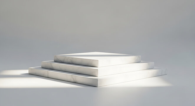 Stack of white marble squares on a gray background Full HD 4K Download 2025 2026