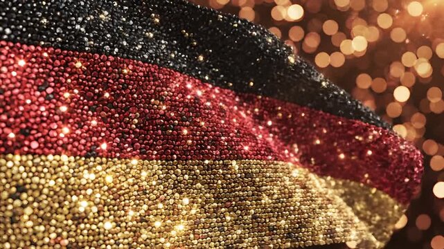 Germany Flag Sparkle Lights Bokeh Festive Celebration.