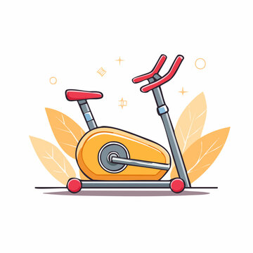 Cartoon Exercise Bike Illustration