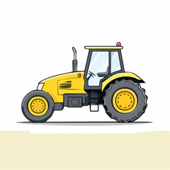 Obraz premium Yellow Tractor Illustration