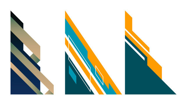 Abstract geometric triangular shapes and modern diagonal patterns collection with triangle geometric abstract diagonal composition structure creative background illustration minimalist