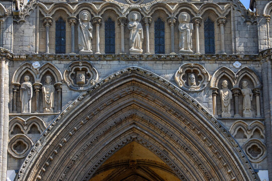 Exterior Detail of Peterborough Cathedral in Peterborough, Cambridgeshire