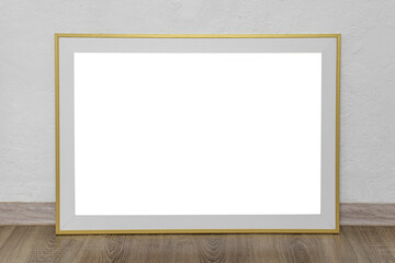 Fototapeta premium Wooden picture frame isolated on white background, clipping path included.