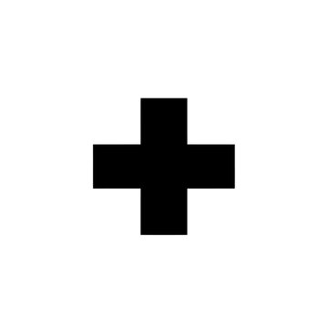 Black Plus Sign Symbol Icon.