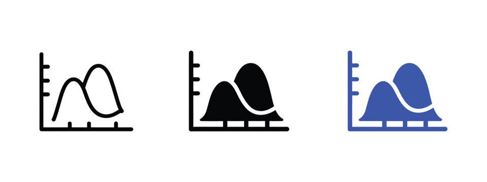 Statistics icon bell curve normal distribution data analysis probability vector illustration