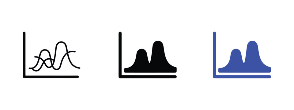 Normal distribution bell curve icon statistics data analysis chart vector illustration