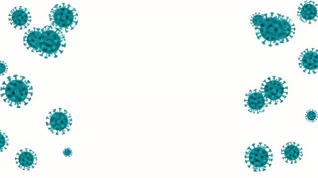 Coronavirus cells pattern moving across a white background for medical presentations