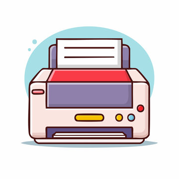 Cartoon Printer with Paper