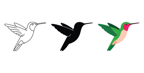 Hummingbird abstract icon stylized bird logo vector illustration © MDRifat