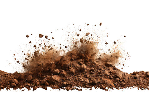 Dust cloud dirt soil brown splash explosion