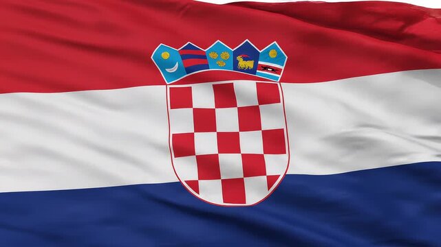 Flag of croatia with a waving effect on white background