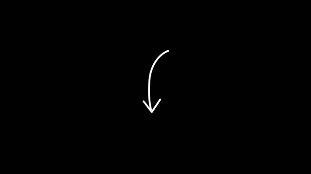 Hand-drawn marker Arrows animation on a black background.