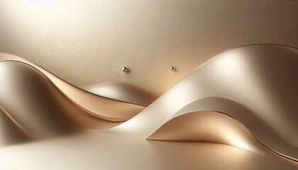 Obraz premium Elegant Golden Waves Abstract Background with Subtle Lighting.