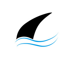 Obraz premium Hand drawn shark fin symbol vector illustration