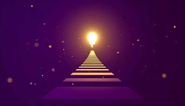 POV Ascending Pathway Toward Glowing Light Representing Personal Growth and Future Leadership Journey