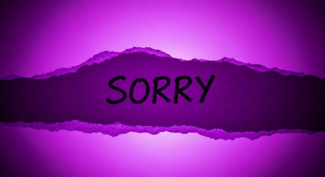 Torn paper with word Sorry