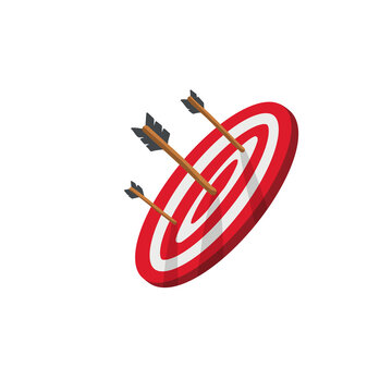 Target icon in drawing style isolated illustration.